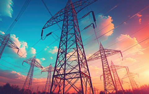 Electricity transmission towers Generative AI