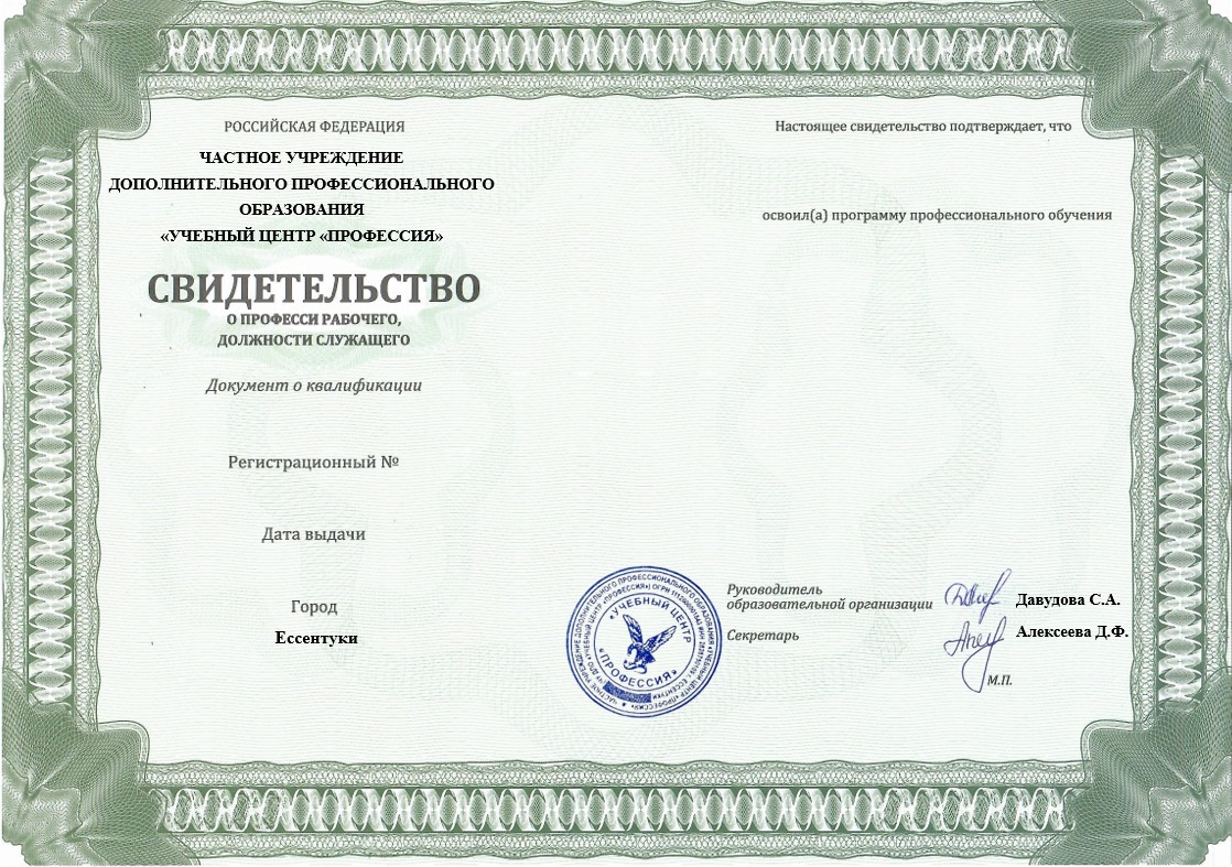 Образцы выдаваемых документов
